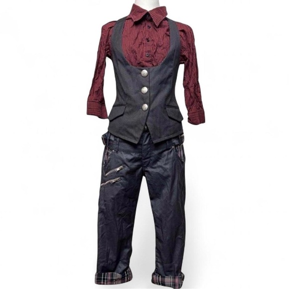 Deorart Pants - SOLD 3-Piece J-Fashion Goth Punk Set: Wendine Vest, Deorart Striped Shirt,